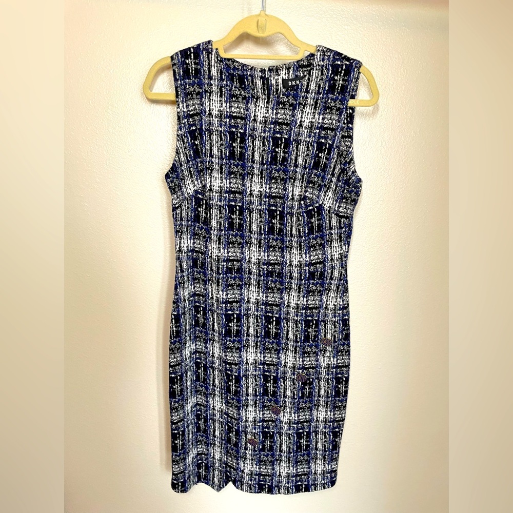 Woolen DKNY Blue Plaid Dress